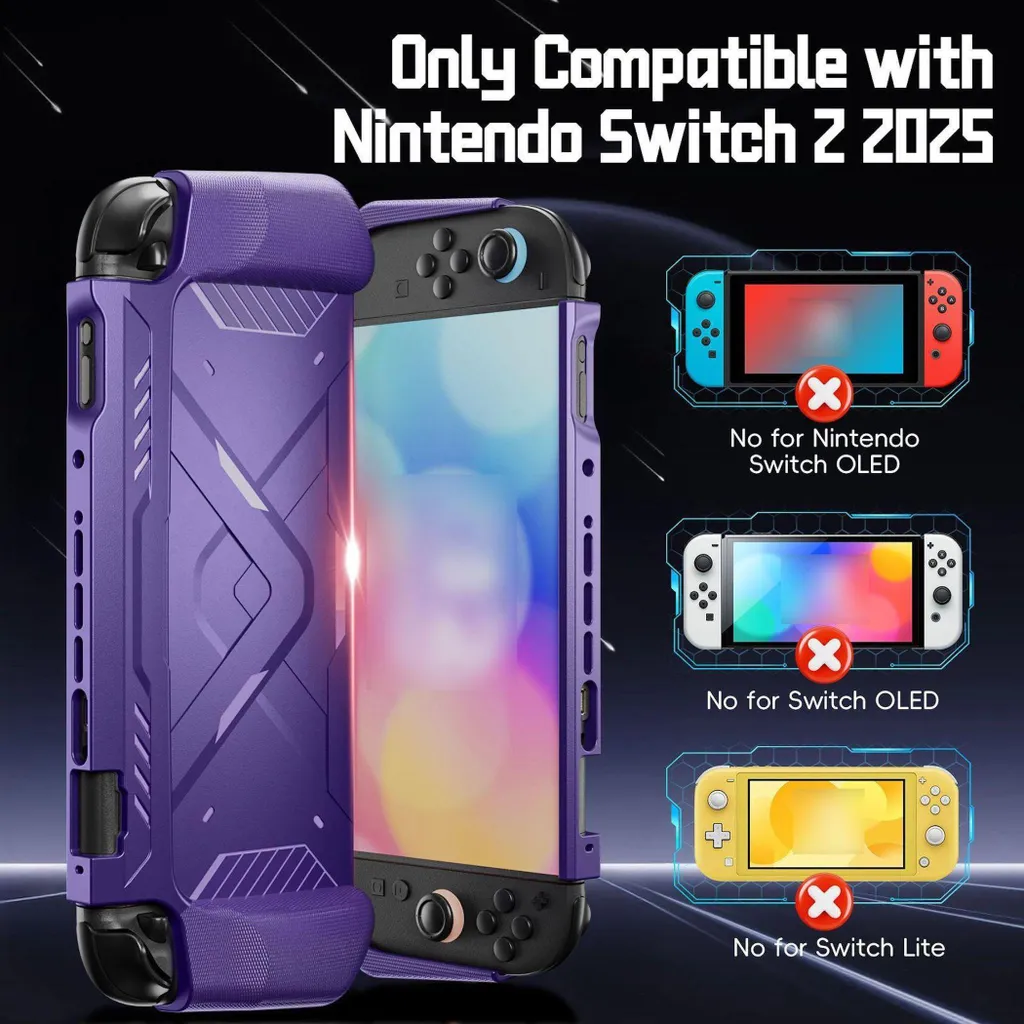 Coque Nintendo Switch 2 de Protection Robuste TPU Design Mecha Noir - 5