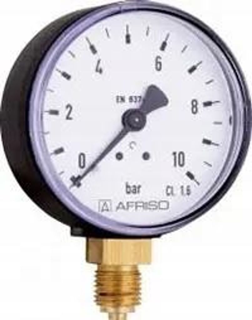 Afriso | Manometer Standard RF 80 - 80 mm - 0–2,5 bar - Präzise Druckmessung - Für Gase und Flüssigkeiten