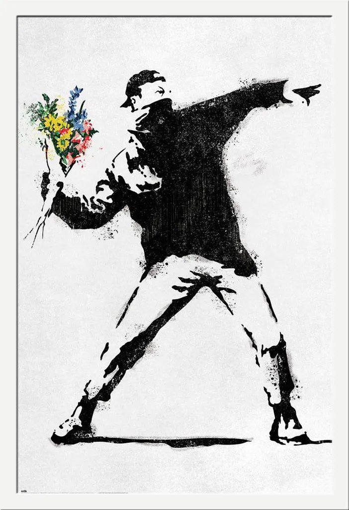 Poster Flower Bomber Encadré Shinsuke Blanc : Décoration Murale Prête à Poser