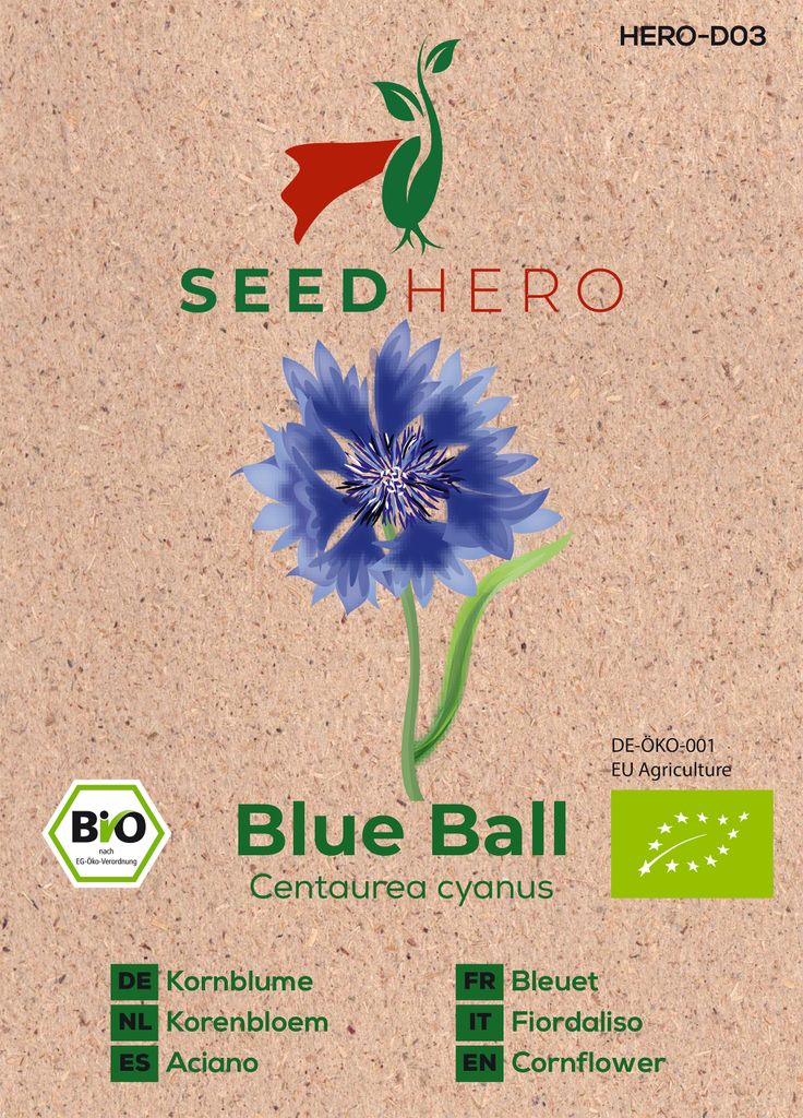 Seedhero Kornblume Blue Ball Samen