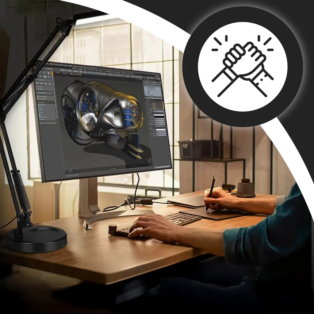 Lampe de bureau LED Retoo à intensité variable pour lecture et travail