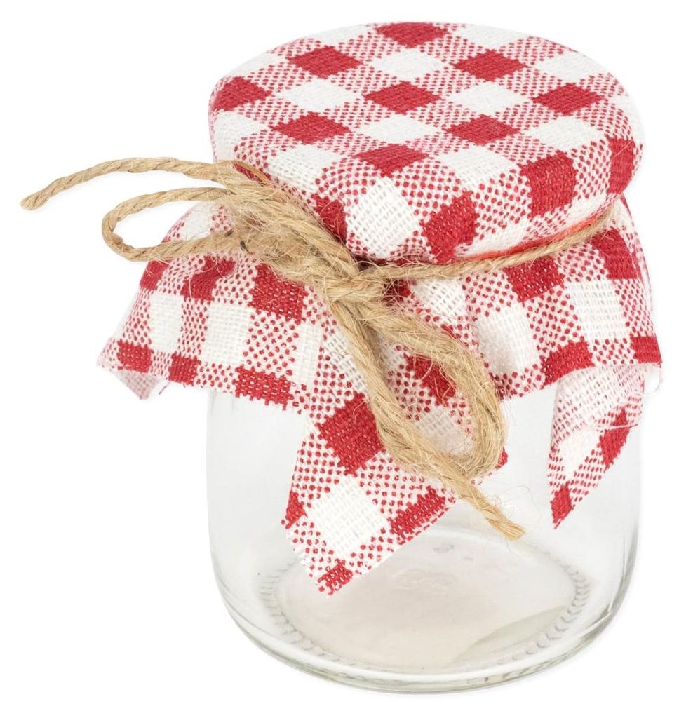 Glasgefäß im rot-weißen Vichy-Look - 7 cm - Einheitsgröße