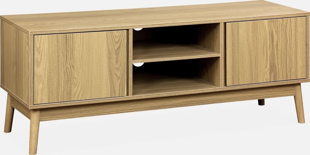 sweeek - TV-Möbel Holzdekor 2 Türen L 120 cm - Natur Produktbild 3
