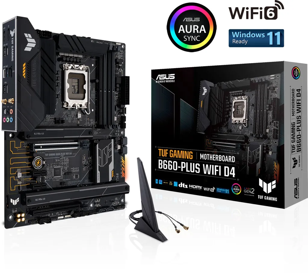 Carte mère gaming ATX TUF B660-PLUS WIFI D4 avec support DDR4 et WiFi 6