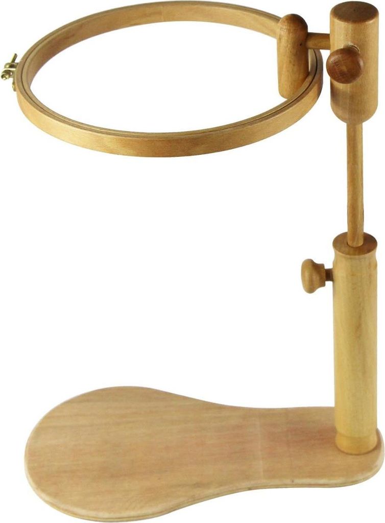 Rundes Holz-Stickrahmen - 360 Grad Rotation - Höhenverstellbarer Kreuzstichrahmen