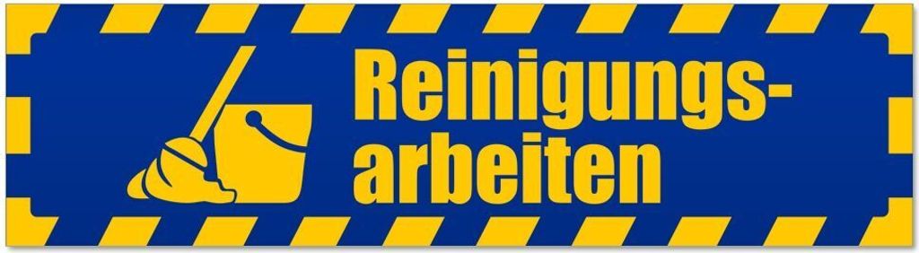 Kiwistar - Autoaufkleber - Blau - 20 x 5,3 cm - Reinigungsarbeiten D2 gestreift - Hinweis Aufkleber Sticker für Auto, Kfz, Fahrrad, PKW, LKW