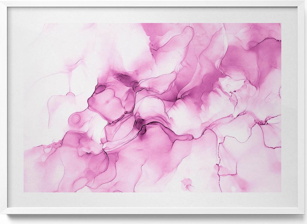 Fließende Textur– Wandbild mit Rahmen – Gerahmtes Bild – Wanddekoration – 100x70 cm – Weiß Rahmen