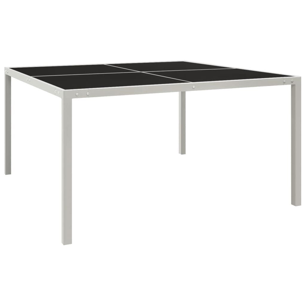 Tuintafel van glas en staal, afmetingen 130 x 72 x 130 cm Productafbeelding 
