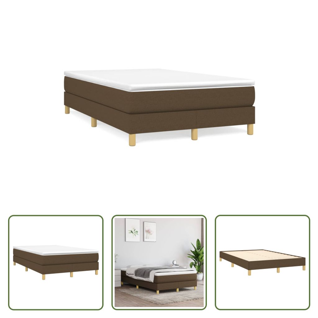 The Living Store Boxspringbett mit Matratze Dunkelbraun 120x190 cm Stoff