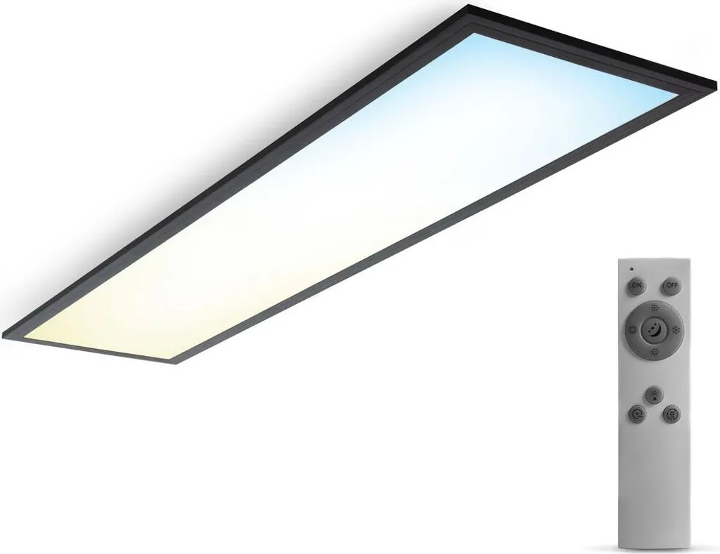 Plafonnier LED Rectangulaire 100cm Noir Gradable avec Contrôle Couleur