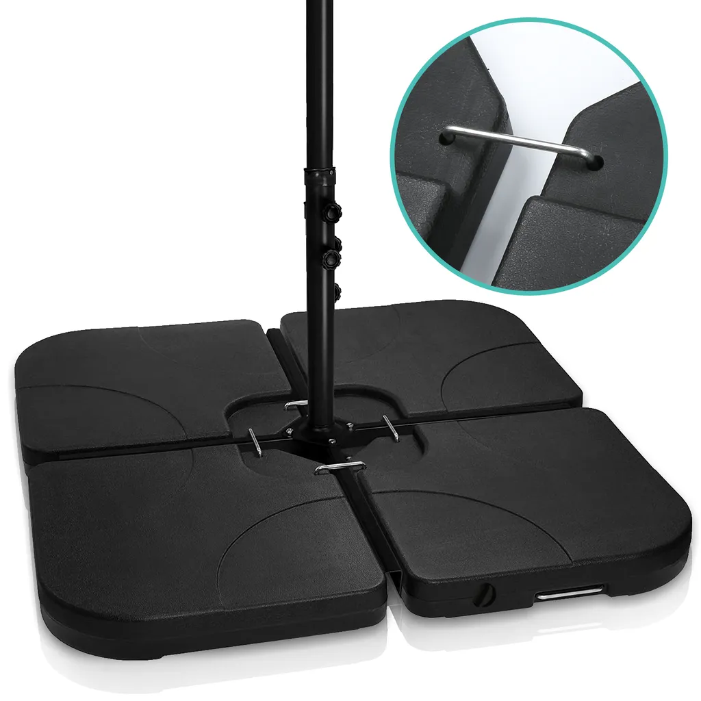 Pesi per Ombrellone Giardino Sicuri Set 4 HDPE Riempibili 60L