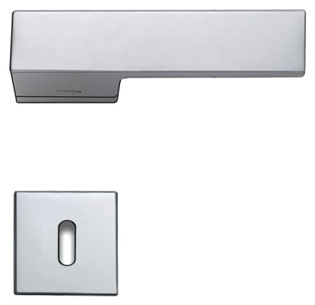 Linea Cali Rosettengarnitur eckig Loft Chrom matt (Lochung: BB) Lochung: BB