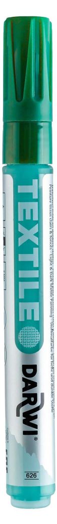 Darwi 6x Textilmarker opak, Spitze 2mm, 6ml, Tannengrün Tannengrün DA0160013626C