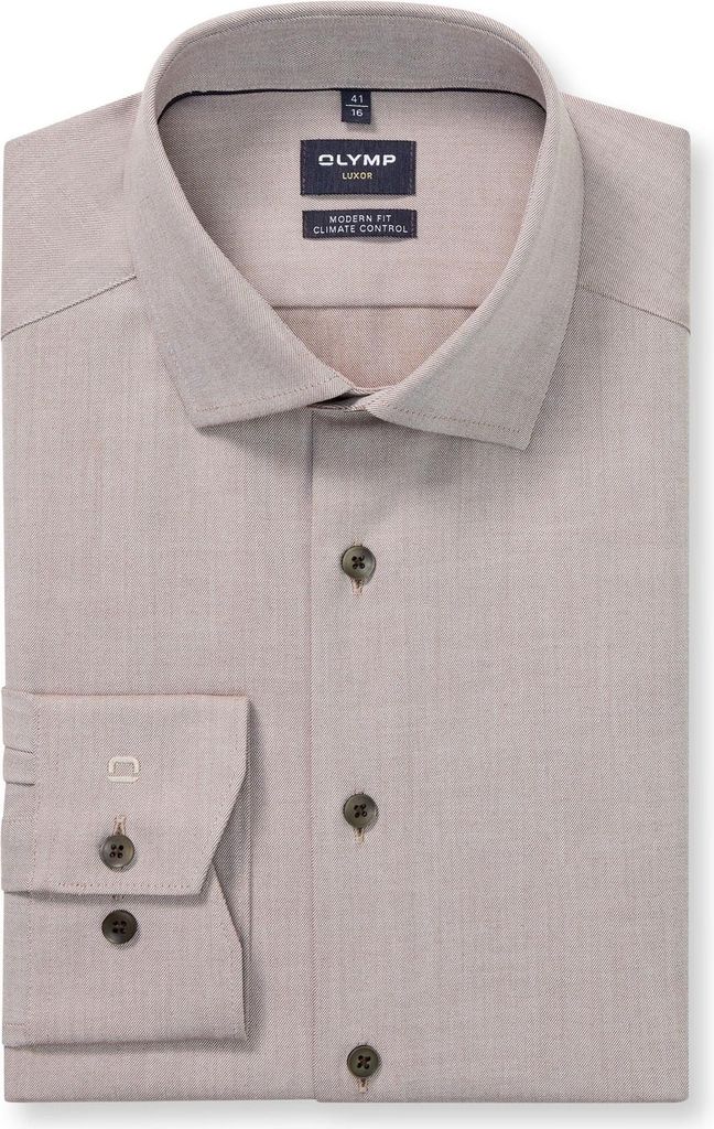 Olymp Luxor 24/7 modern geschnitten Business-Hemd braun