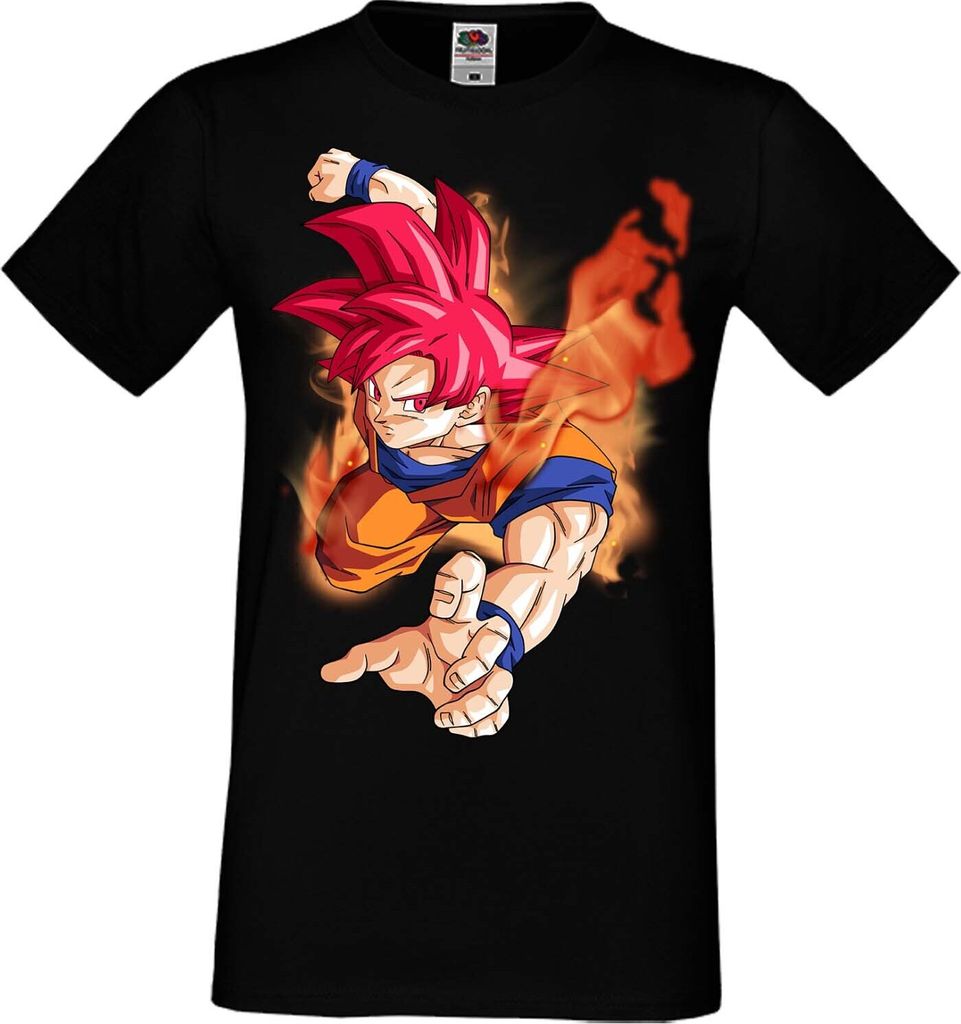 Herren T-Shirt Anime Manga Dragon Anime Manga Ball Z 07 Gokugod Form, Man M / Schwarz