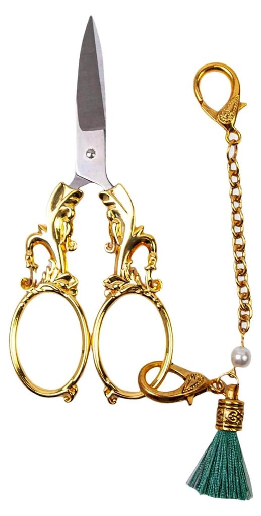 Retro Bastelschere - Kleine Vintage Nähschere in europäischer Form, inklusive Kette
