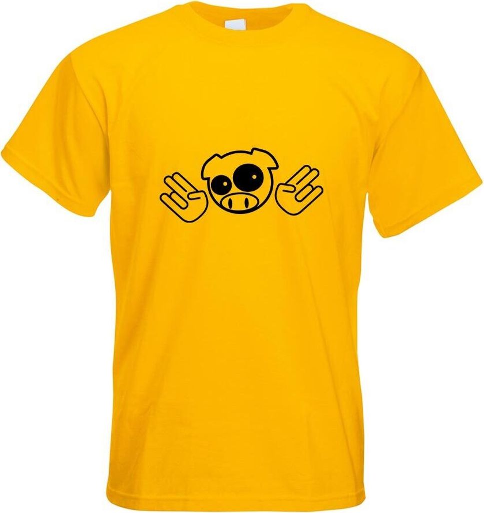 Kiwistar - T-Shirt - gelb - JDM Schwein Shocker Motiv Bedruckt Funshirt Design Print - mit Motiv Bedruckt - Funshirt Design - Sport - Freizeit - He...