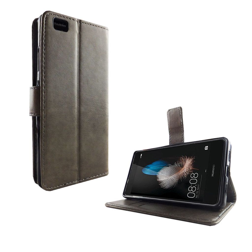 Schutz Hülle Blumen für Handy Huawei P8 Lite Grau