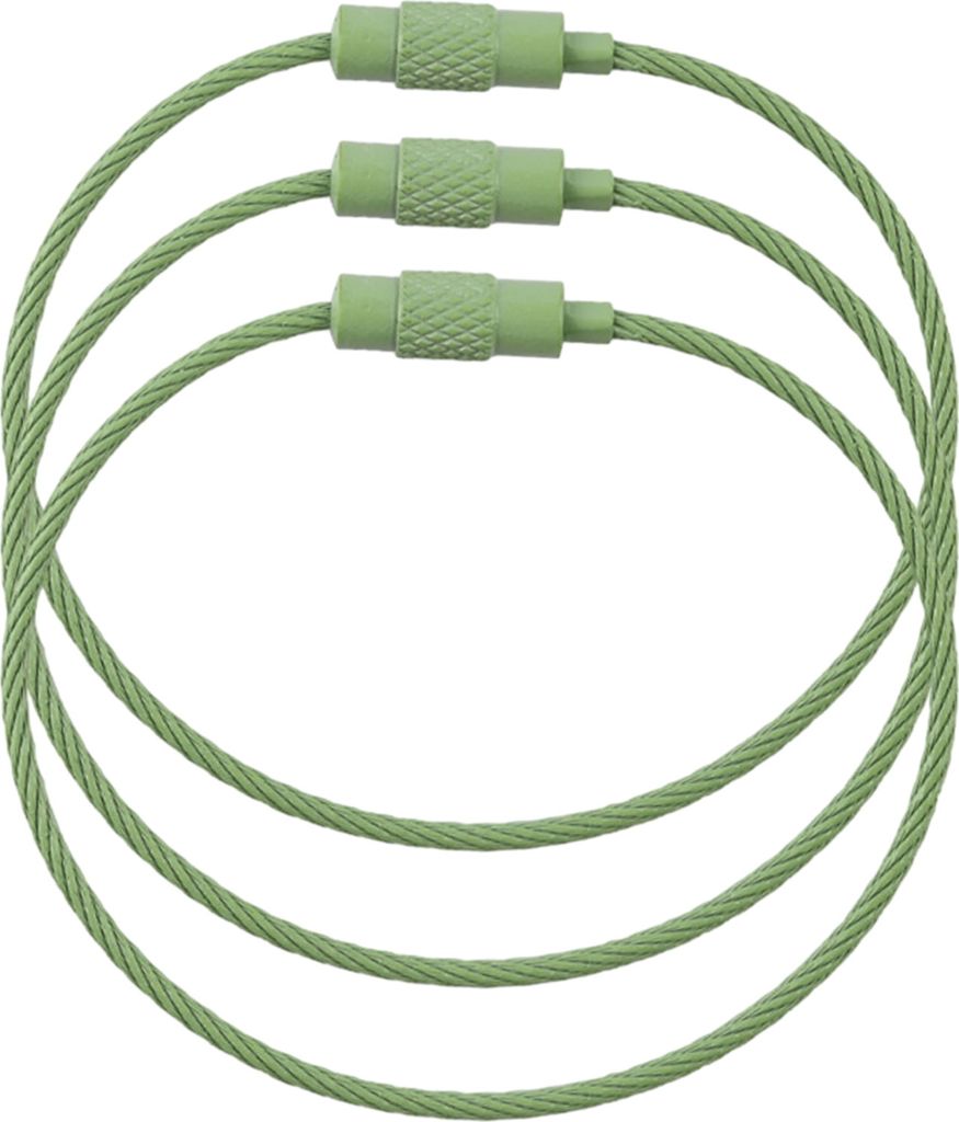 3 Stück Schlüsselringe, Farbspritzlackierung, Stahlring, Stahlseil, rostfreier Drehschlüssel-Aufbewahrungsring, tragbar, leicht, Schlüsselhalte...