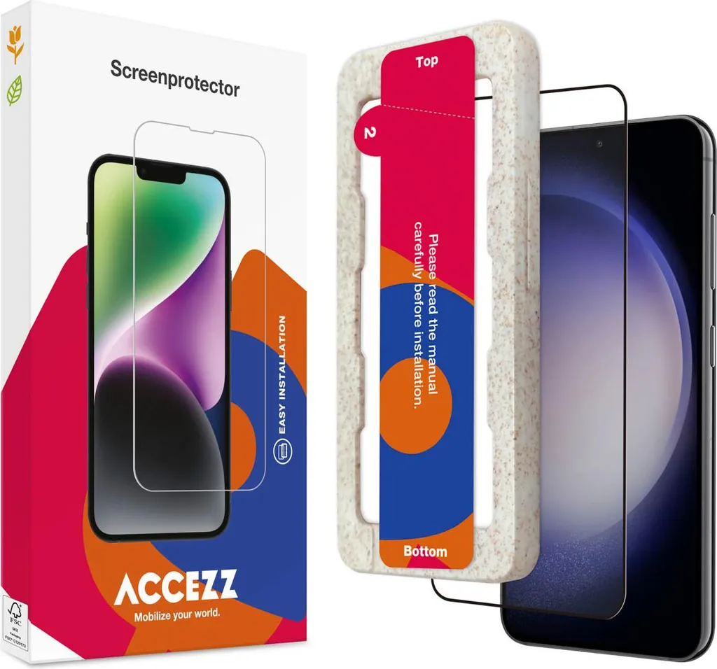 Accezz Samsung Galaxy S23/S22 Vetro Temperato Full Cover con Applicatore