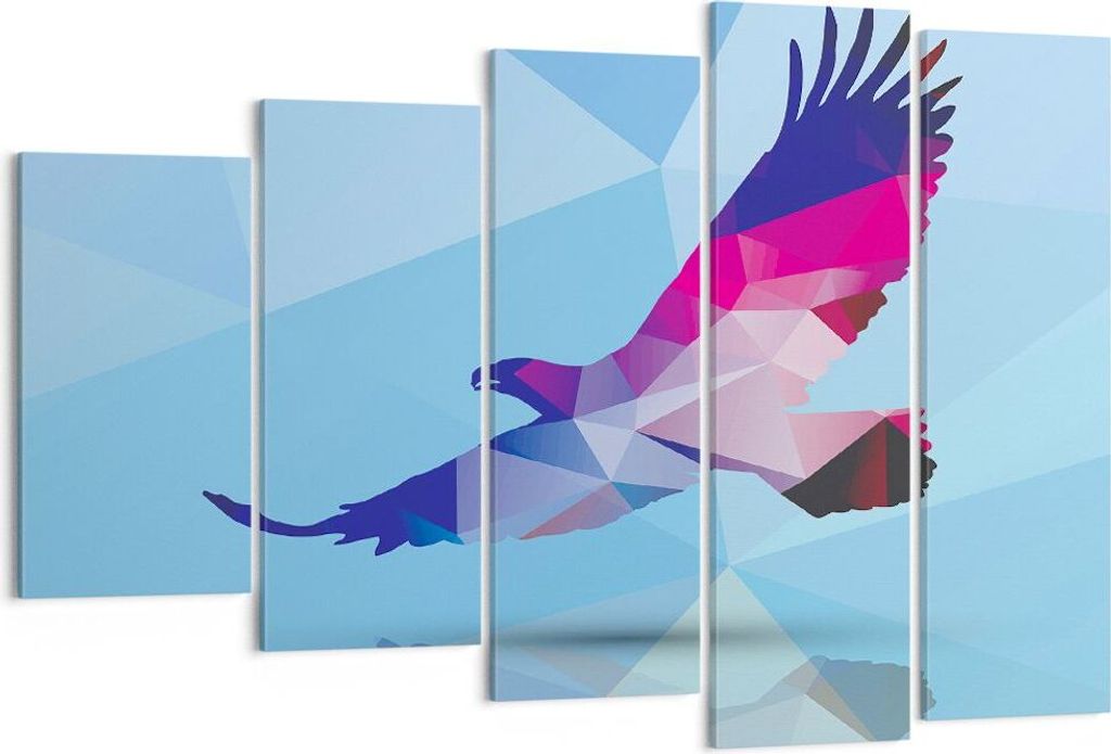Bild auf Leinwand - Leinwandbild - Eagle Illustration modern Grafik - 150x100cm - Wand Bild - Wanddeko - Leinwanddruck - Bilder - Kunstdruck - Lein...