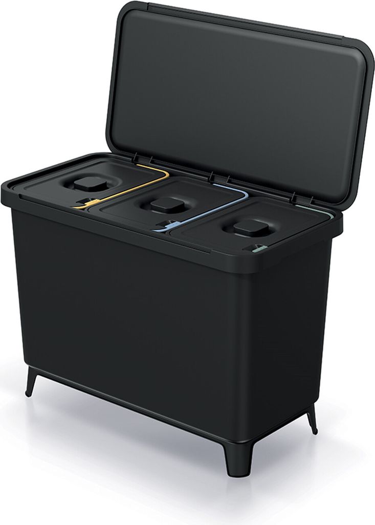 Abfallbehälter Prosperplast SYSTEMA 3x10l schwarz Produktbild 