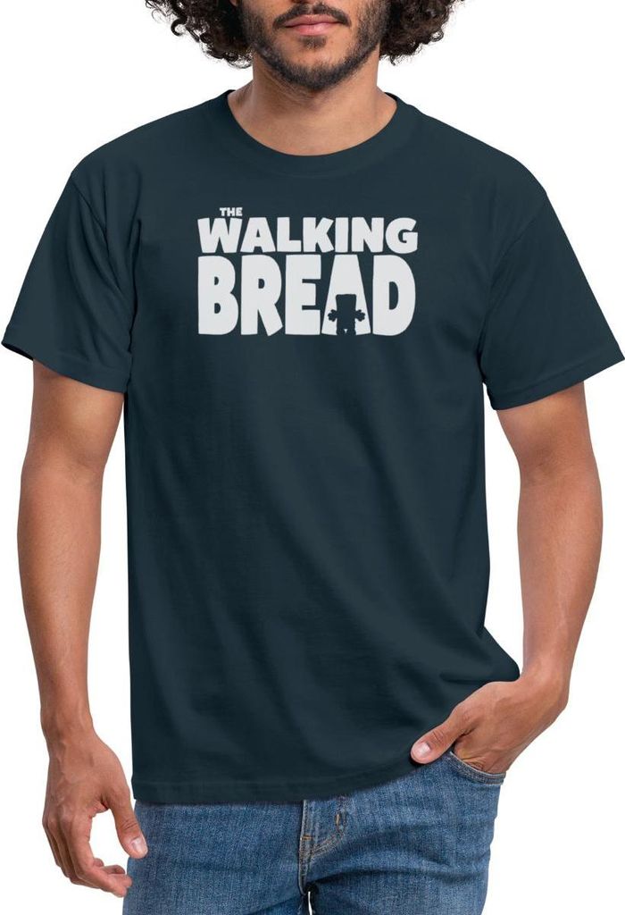 Spreadshirt Bernd Das Brot The Walking Bread In Weiß Männer T-Shirt, XL, Navy