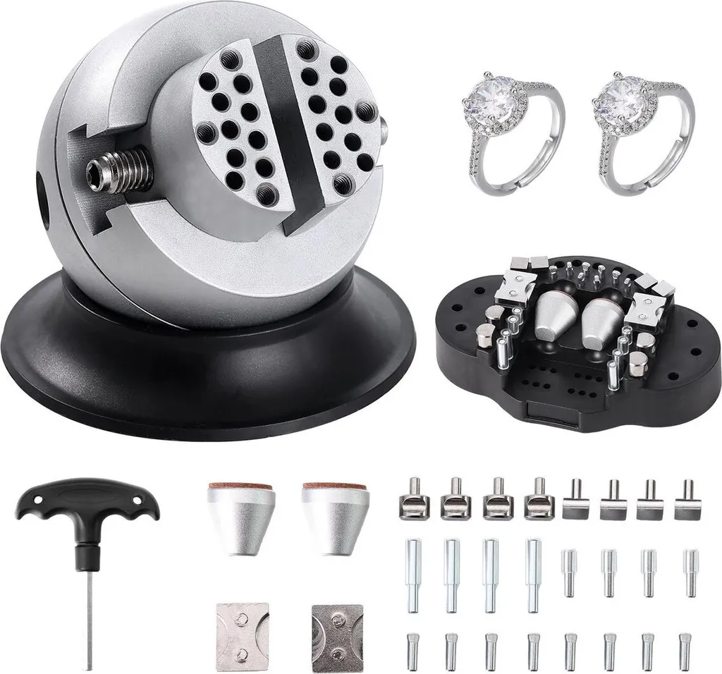 Morsa a sfera, strumento per incisione da 3", morsa per blocchi da incisione con rotazione a 360°, 30 accessori per strumenti da incisione per gioielli, blocco standard per intarsi di pietre preziose e incisioni su piccola scala