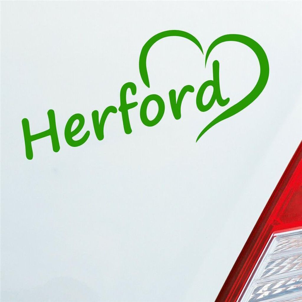 Auto Aufkleber Herford Herz Stadt City Liebe Love Heimat 18x8 cm Hellgrün Sticker Heckscheibenaufkleber