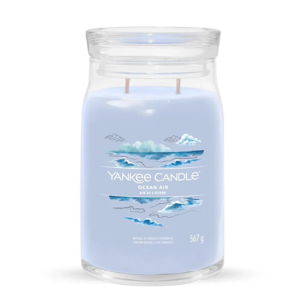 Yankee Candle Ocean Air 567 g - Grande bougie parfumée signature pot