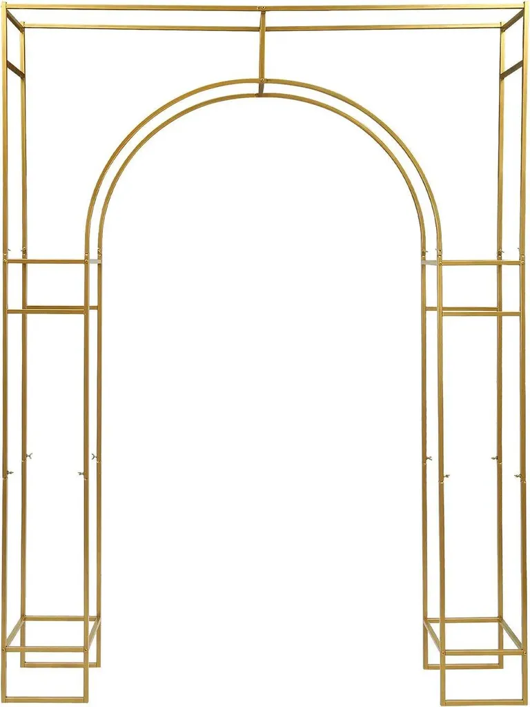 Arche de mariage carrée en acier carbone or L 91,5x31,5x19cm décorative