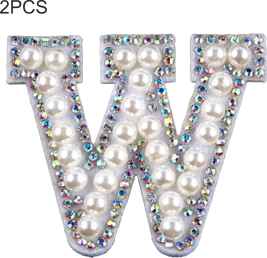 2pcs DIY Handmade Patch Decor Stoff entzückender englischer Buchstabenformplatternaufkleber für Tasche-W