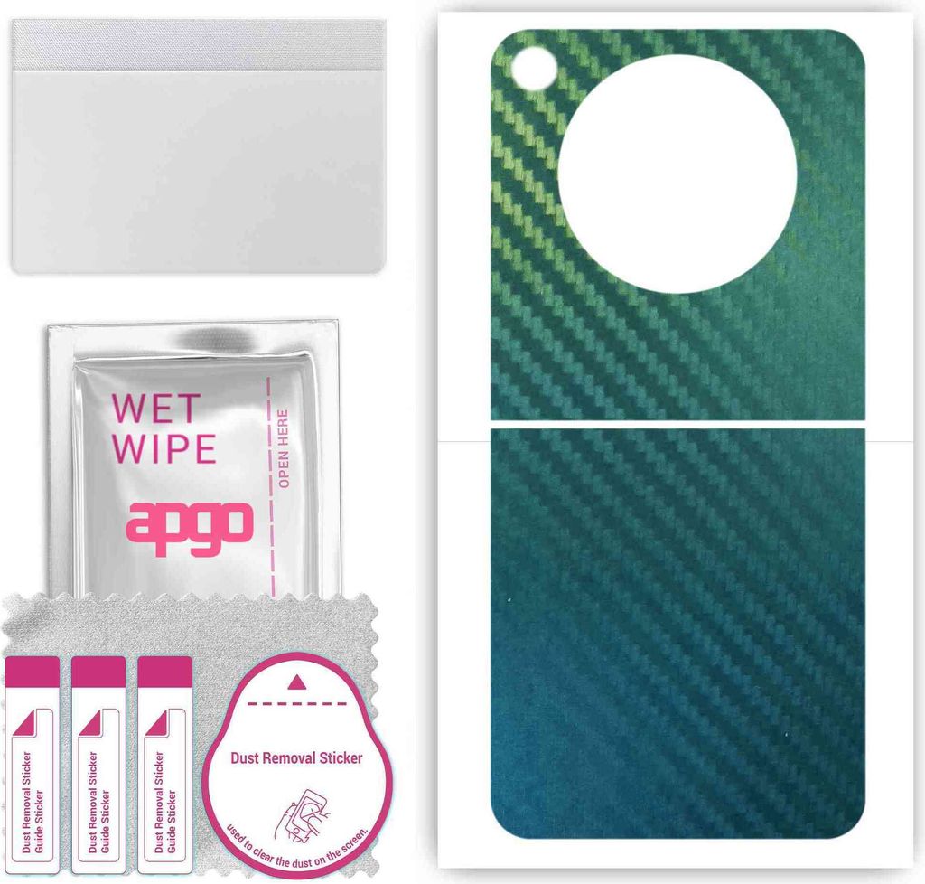 apgo Rückseite Schutzfolie, Skin, kompatibel mit ZTE Nubia Flip, Hinten Displayschutzfolie aus Vinylfolie, kratzfest, einfache Montage - Kohlensto...