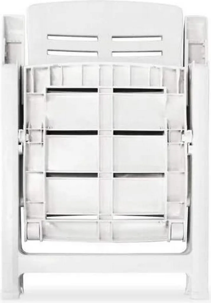 Fauteuil de Balcon Blanc Pliable et Multipositions pour Petit Espace - 4