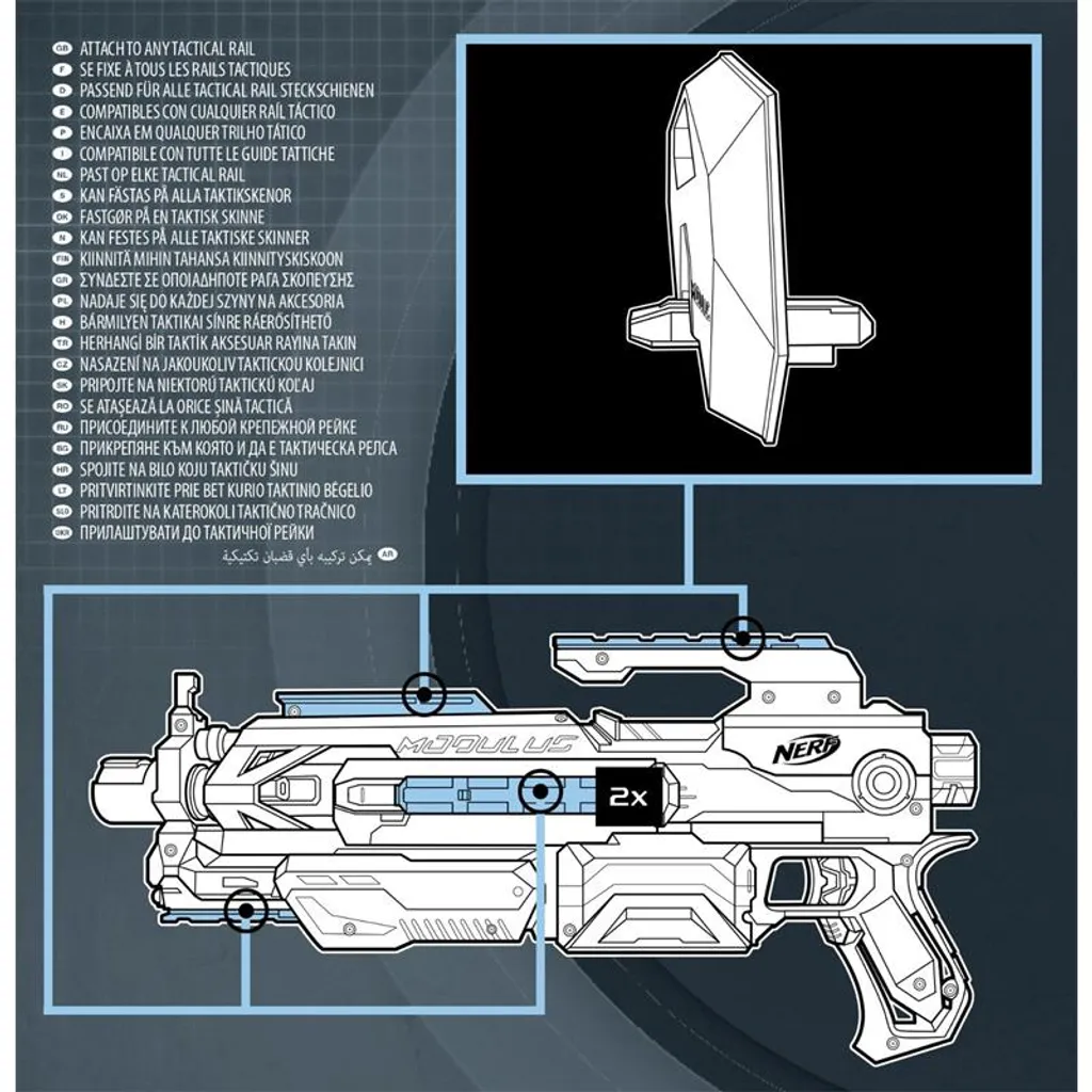 Blaster Motorisé Nerf N-Strike Elite XD Modulus et Chargeur de 10 Fléchettes