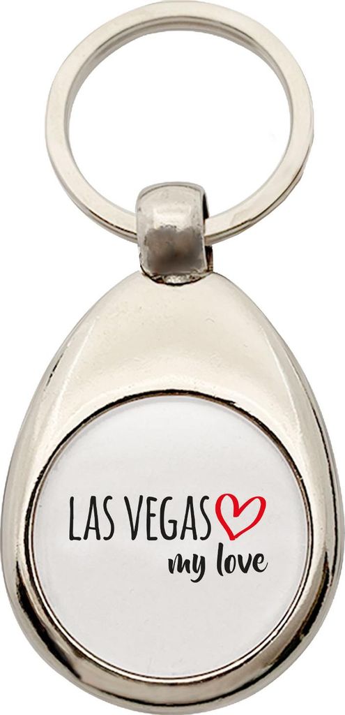 Huuraa Schlüsselanhänger Las Vegas my love Metall Schlüsselring Einkaufswagenchip Geschenkidee