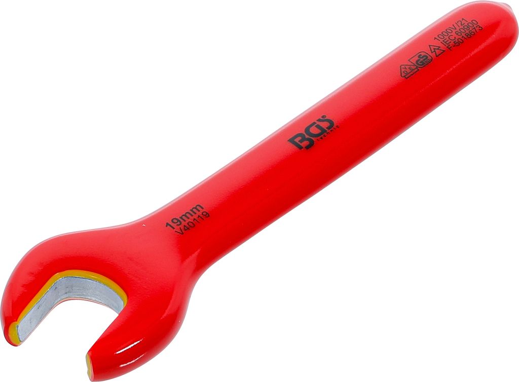 BGS 71069 VDE-Einmaulschlüssel, SW 19 mm