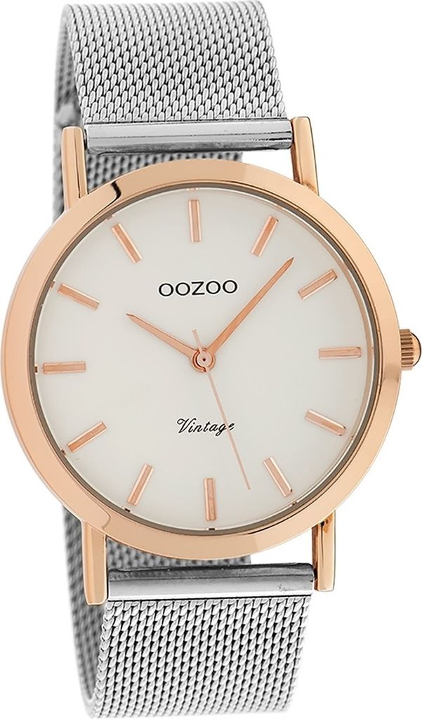 Oozoo Metall Damen Uhr matt Analog Quarzuhr Armband silber Timepieces D2UOC9991A