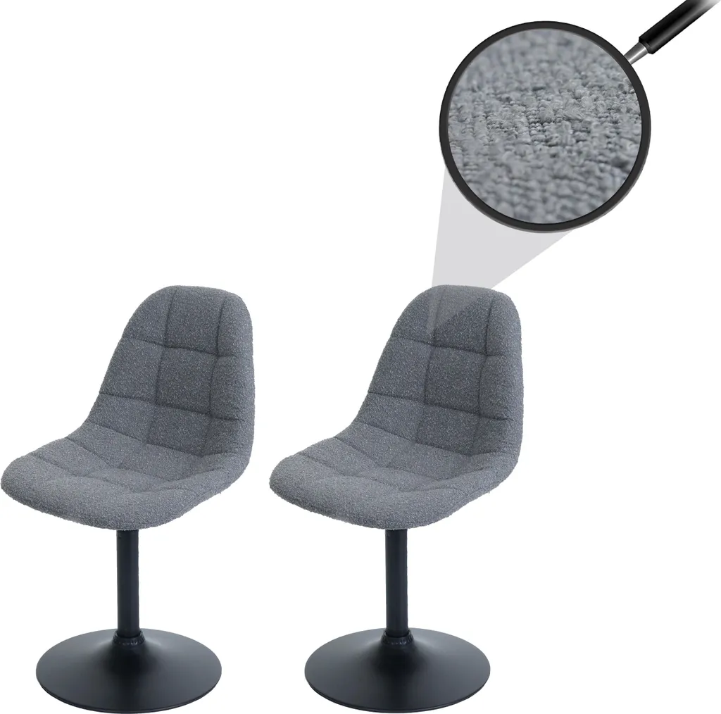 Offerta Set 2 Sedie Sala Pranzo HWC-A60 Girevoli Acciaio