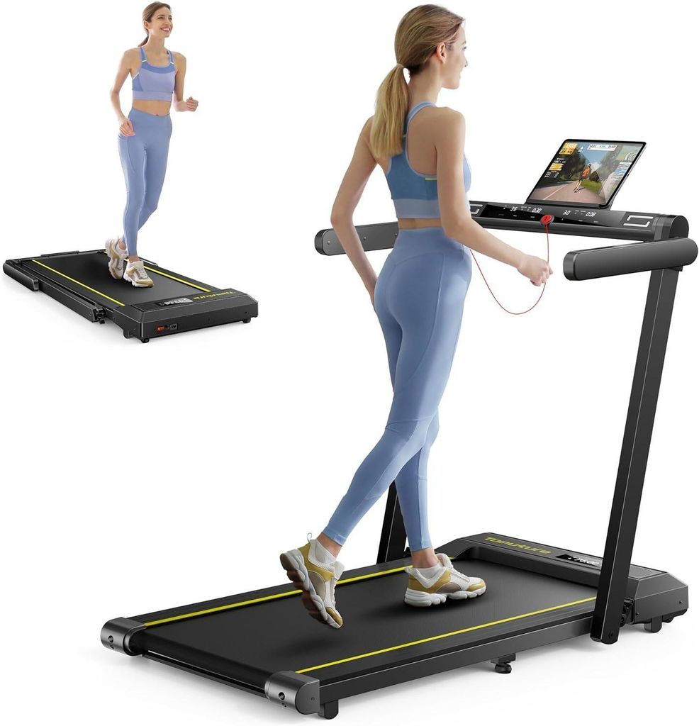 JUNG Laufband Toputure Elektrisches Laufband, leise,bis 130kg Laufband für Zuhause (Lauf Band Elektrisch, Walking Pad, Treadmill für Zuhause)