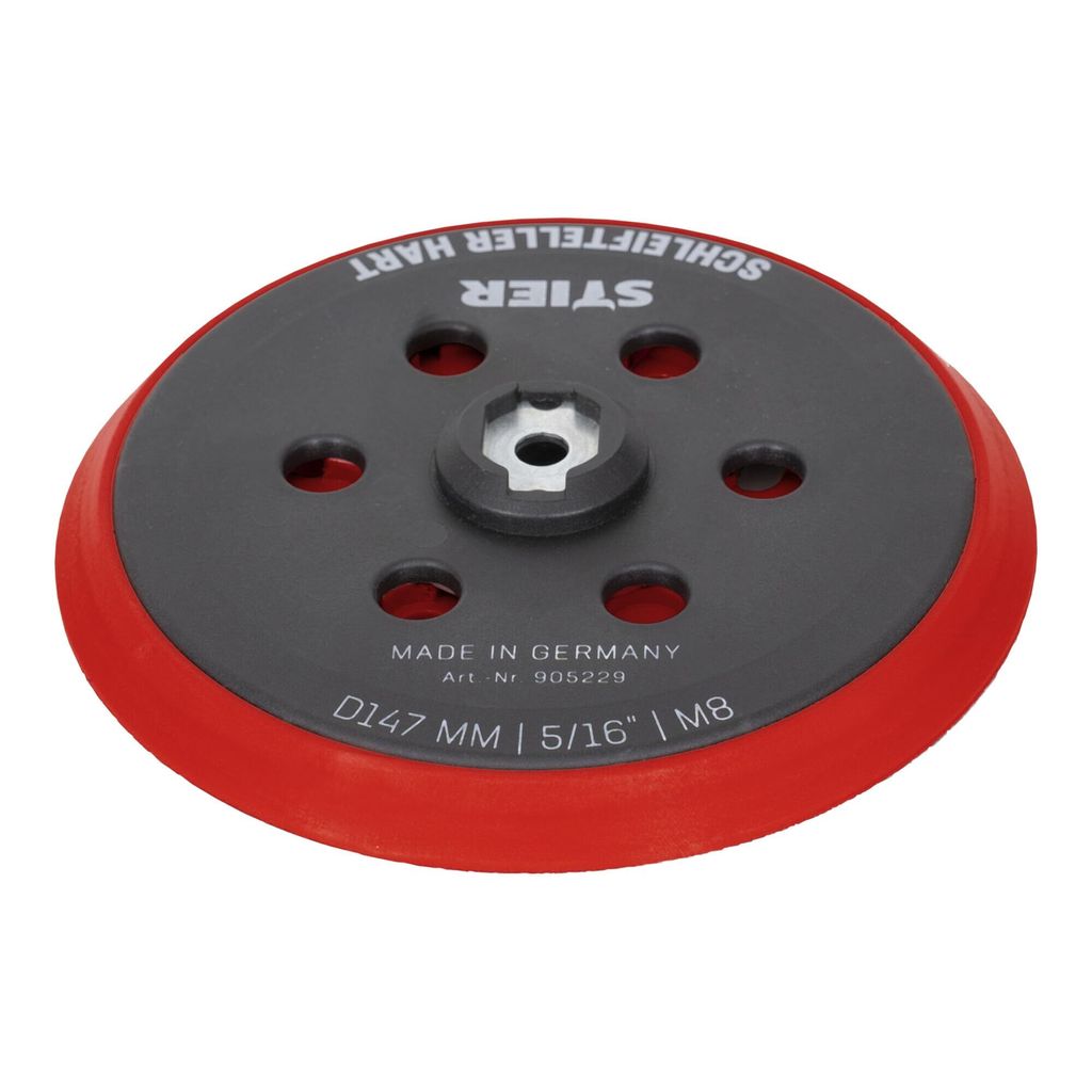 STIER Schleifteller Stützteller hart D147mm 5/16“ M8 für Exzenterschleifer, 150 mm, mit klett