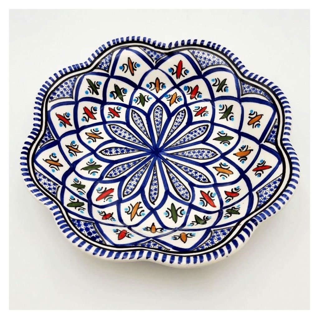 Suppenteller Blume, Blau, Durchmesser 23 cm