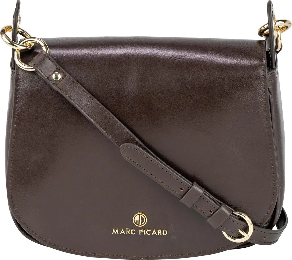 Sac d'épaule en cuir marron foncé Firenze avec finitions artisanales