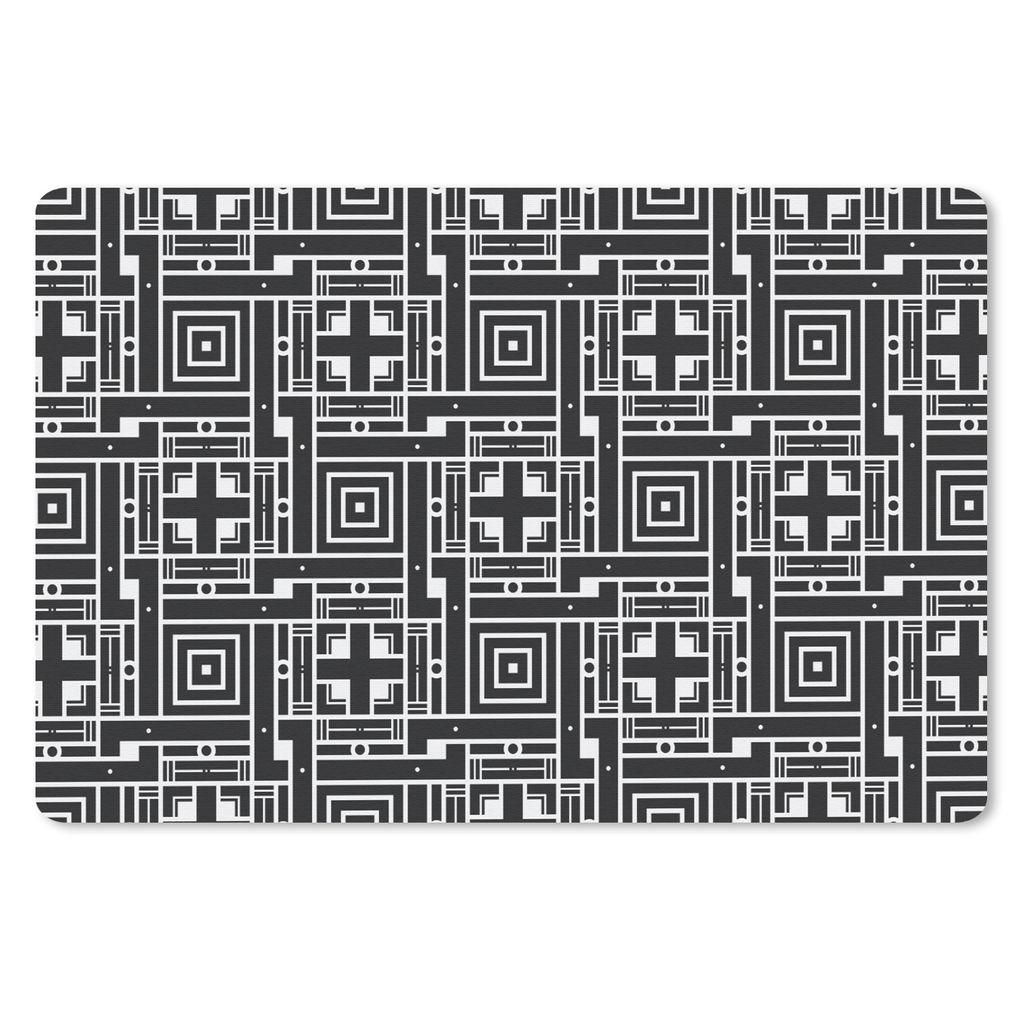 MuchoWow® Mauspad Mousepad Geometrie - Muster - Schwarz Produktbild 
