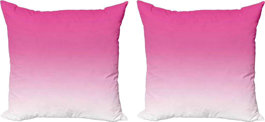 ABAKUHAUS Ombre Kissenbezug Set (2Stück), Pink Candy und Creme Girly Elemente inspiriert Ombre Digital Design Kunstdruck Modern, 40 x 40 cm, Rosa