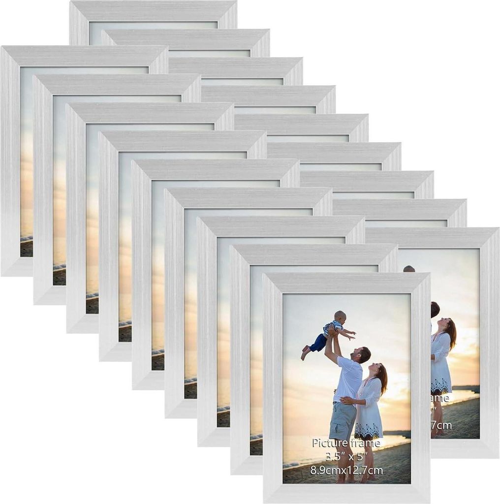 lot de 18 cadres photo 9x13 cm argent - mur table collages Image du produit 