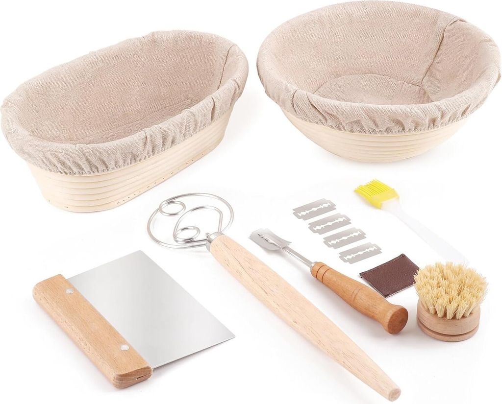 Bread Proofing Baskets Set of 2, 10 inch Oval & 8.5 inch Produktbild 
