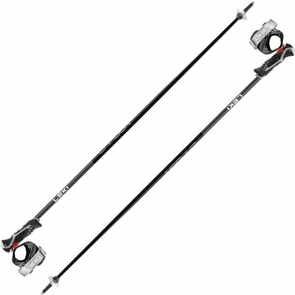 Leki Carbon 14 3D Black/Dark Anthracite/Bright Red 115 cm Ski-Stöcke