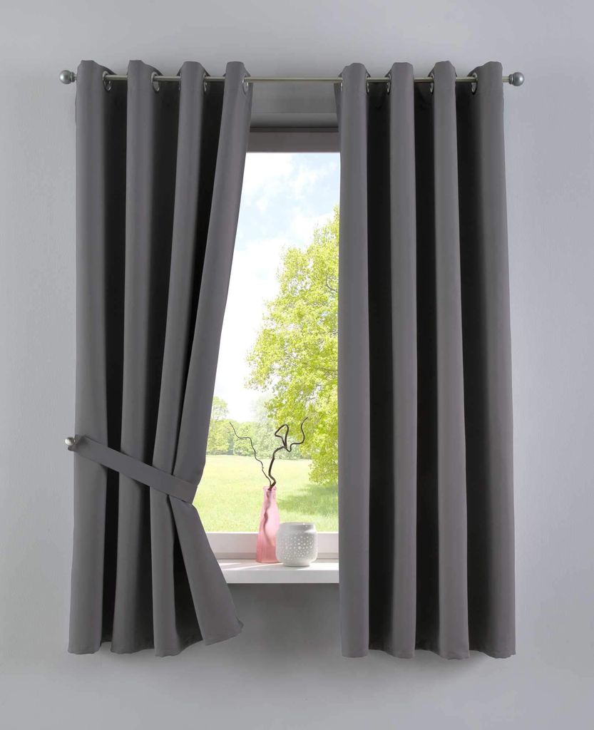Rideaux opaques « New York » gris foncé HxL 160x140 cm Lot Image du produit 