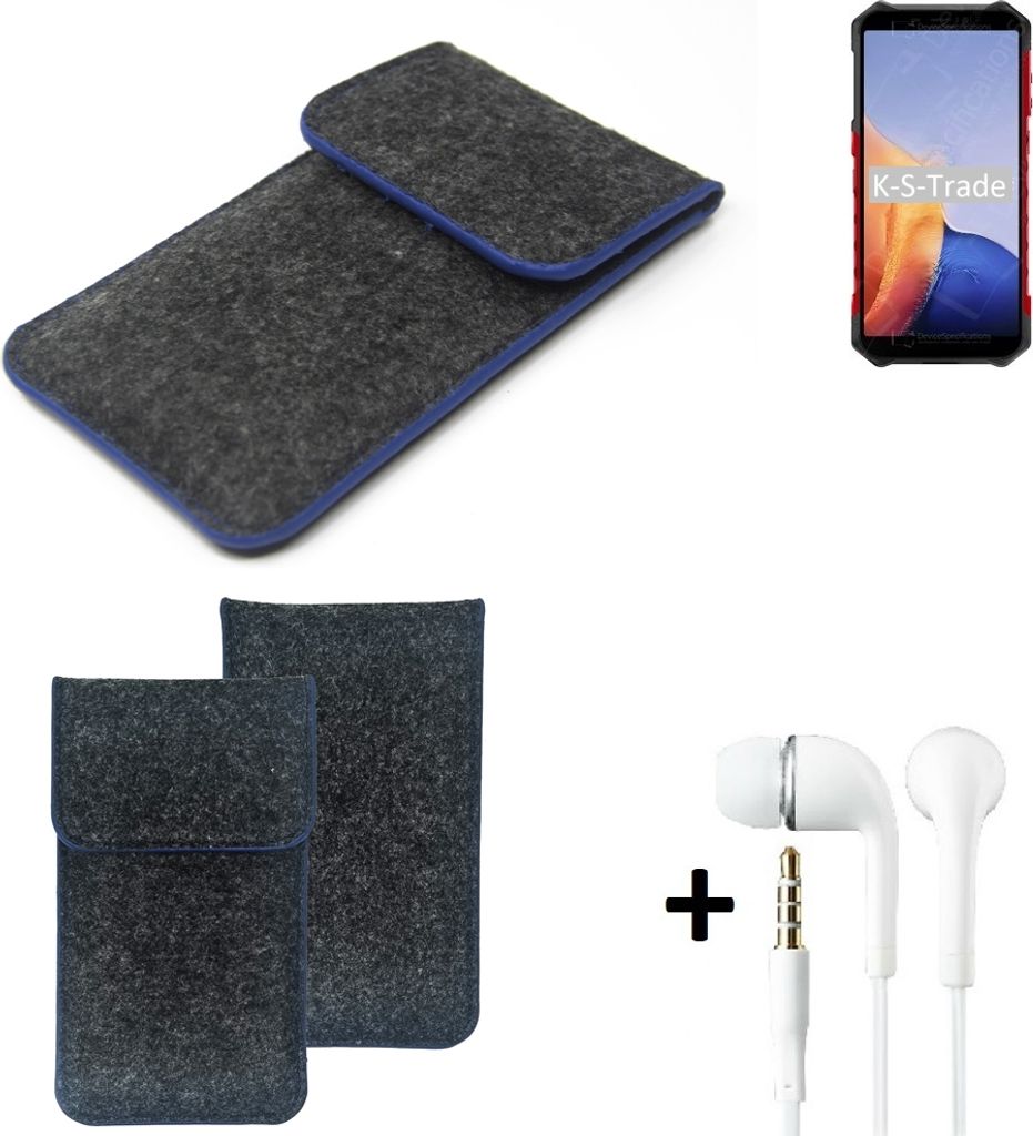 K-S-Trade Handy Schutz Hülle kompatibel mit Ulefone Armor X9 Schutzhülle Handyhülle Filztasche Pouch Tasche Case Sleeve Filzhülle dunkelgrau,